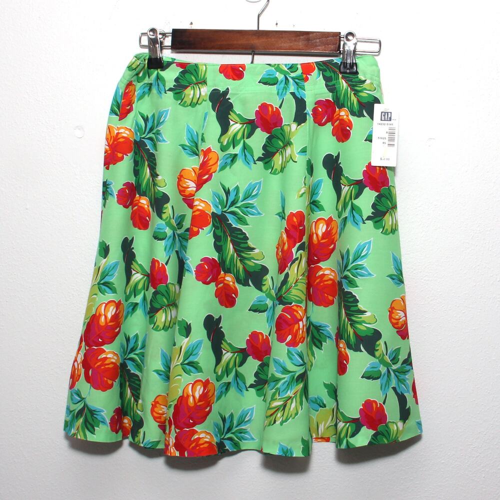 Vintage NEW Gap Floral A-Line Skirt Size 8